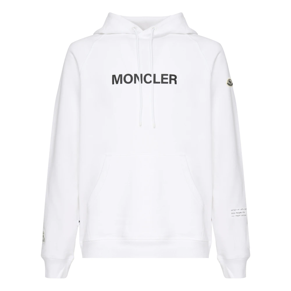 Moncler Vit Tröja med Huva och Fickor White, Herr