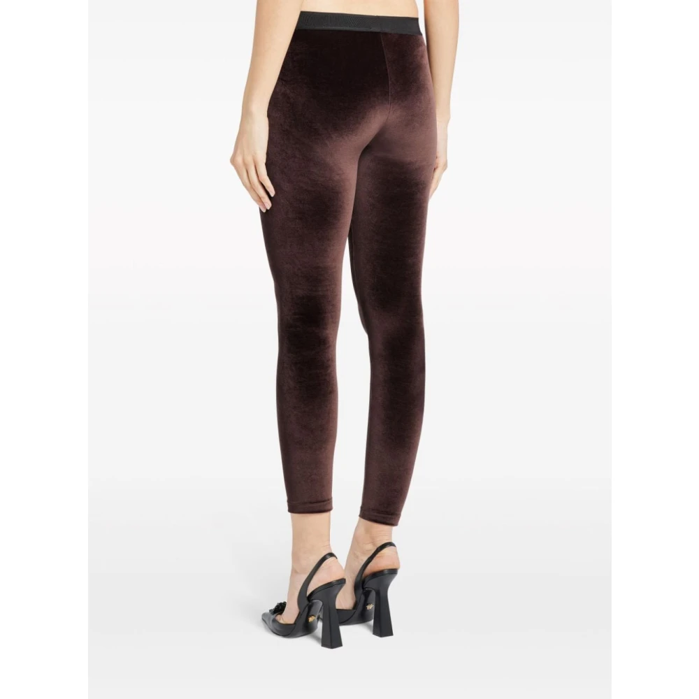 Tom Ford Bruine Fluweel Cropped Broek Brown Dames