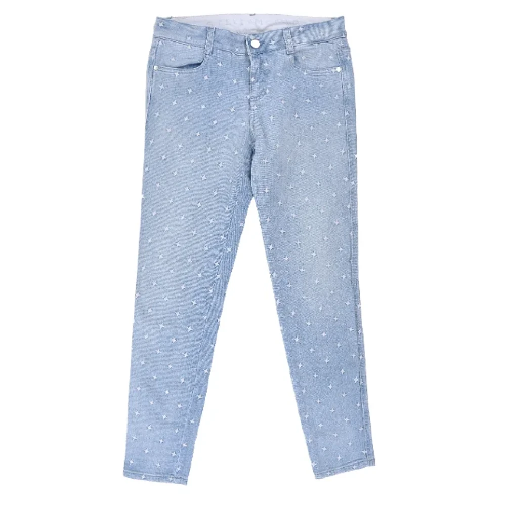 Stella McCartney Pre-owned Marineblauwe Katoenen Jeans Uitstekende Staat Blue Dames