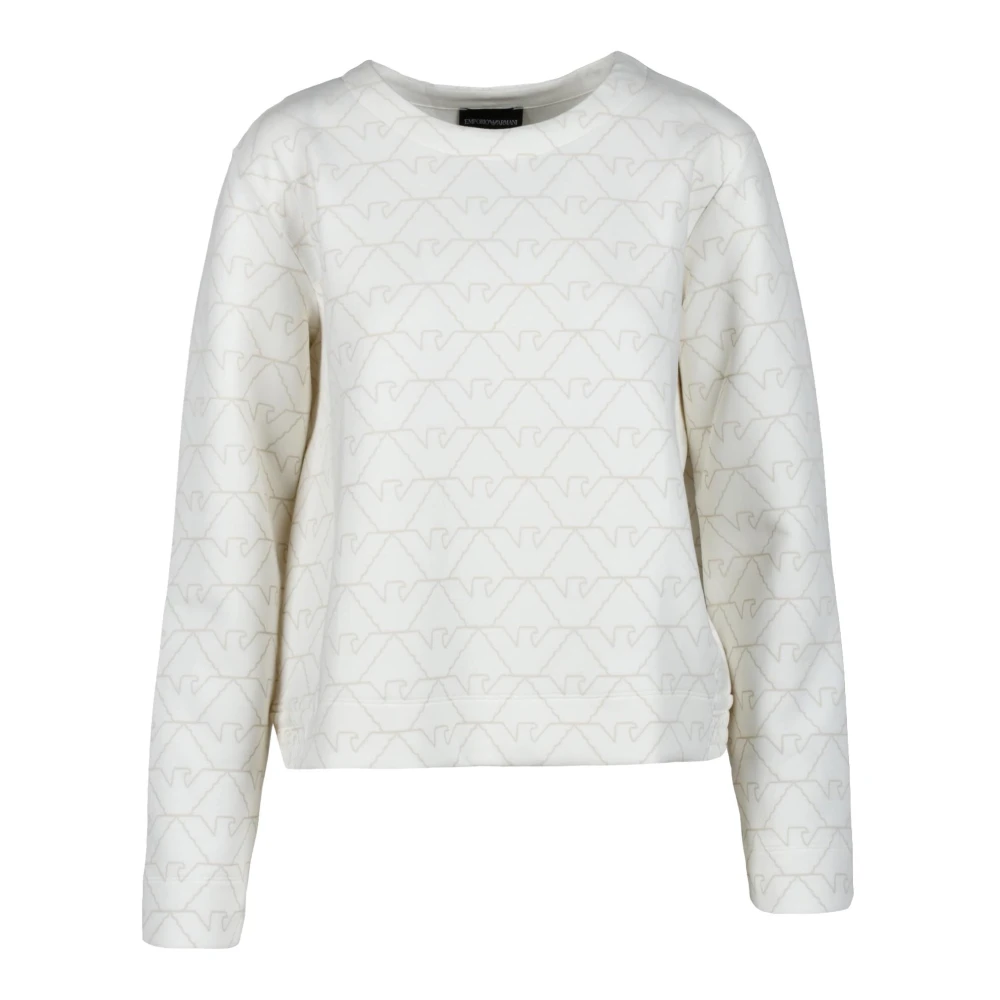 Emporio Armani Stijlvolle Sweater Katoenmix Elastaan Black Dames