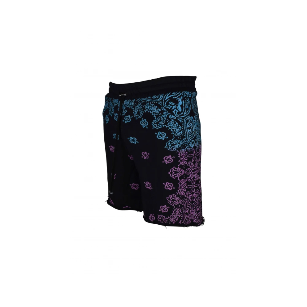 Amiri Zwarte katoenen shorts met bandana-print Black Heren