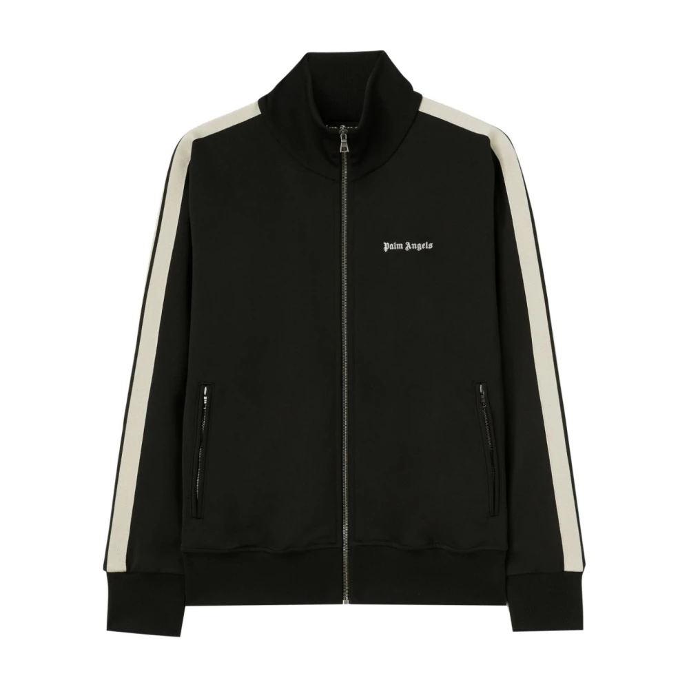 Palm Angels Zwarte Sweater met Zijstreep Detail Black Heren