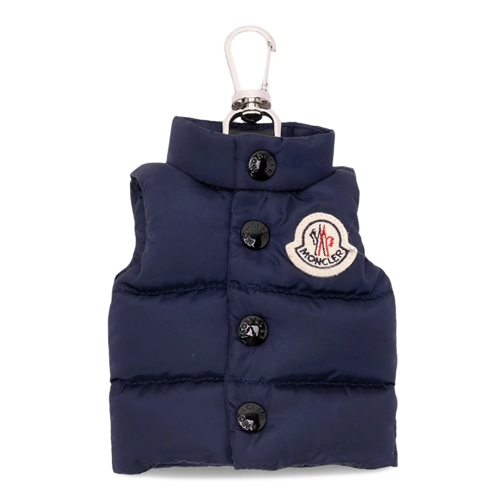 Moncler , Keychains, Male, Blue, One Size, Down-Filled Key Ring