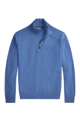 Sweatshirt med kvartsdragkedja i kabelstickning