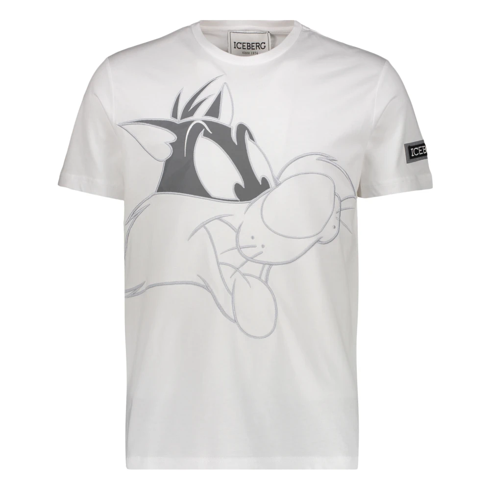 Iceberg Geborduurd katoenen T-shirt White Heren