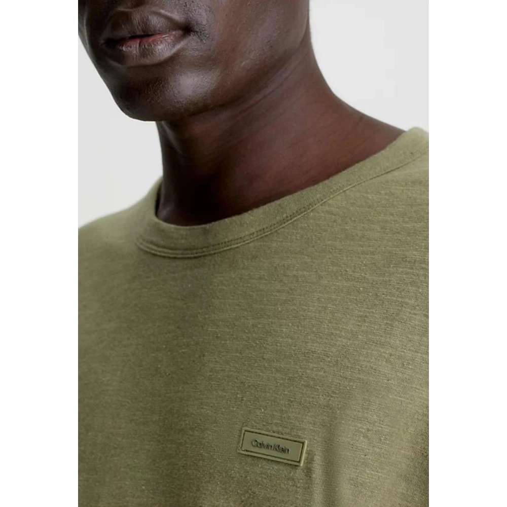 Calvin Klein Katoen Linnen Heren T-Shirt Green Heren