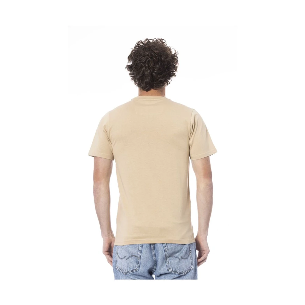 Cavalli Class Elegant Beige Katoenen Heren T-Shirt Beige Heren