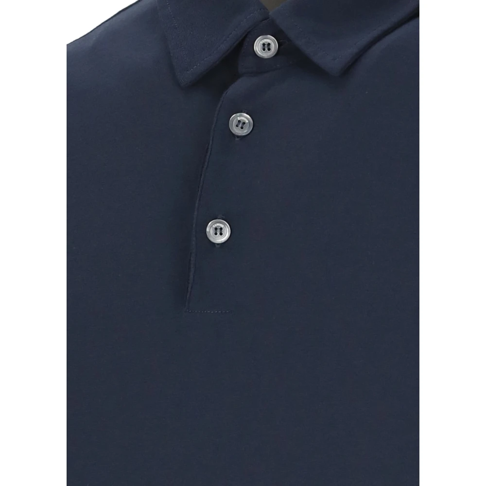 Zanone Blauw Katoenen Poloshirt voor Mannen Blue Heren