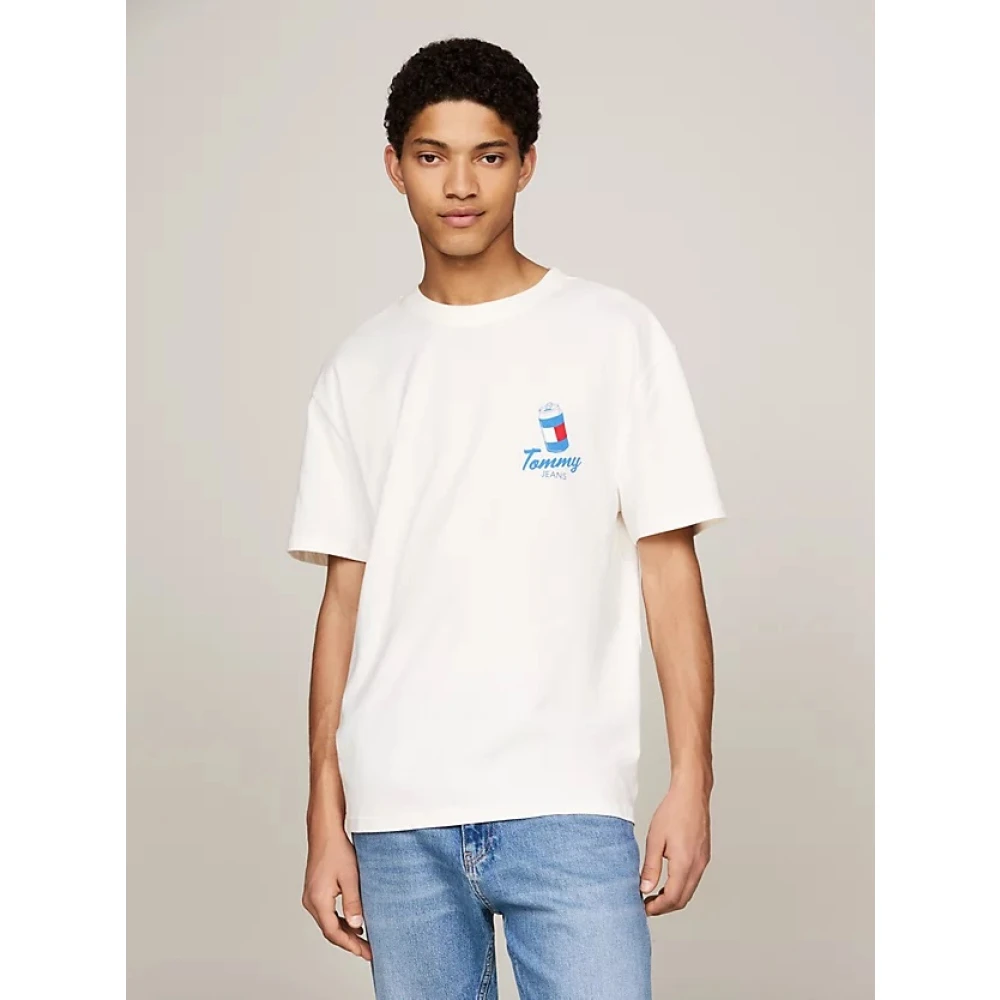 Tommy Jeans Organisch Katoen Grafisch Print T-Shirt White Heren