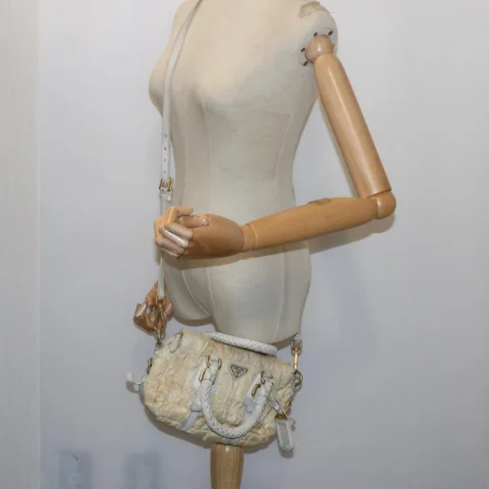 Prada Vintage Pre-owned Fabric handbags White Dames