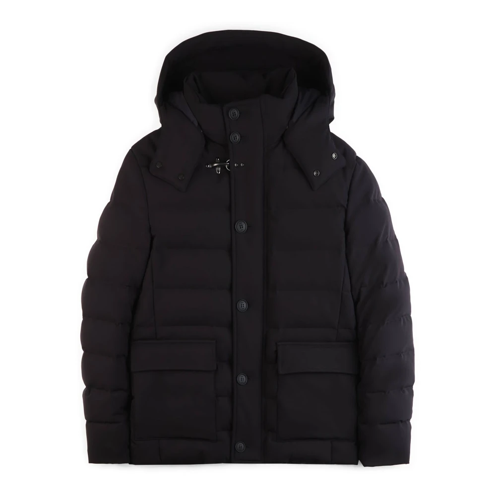 Fay Zwarte Donsjas met Afneembare Capuchon Black Heren