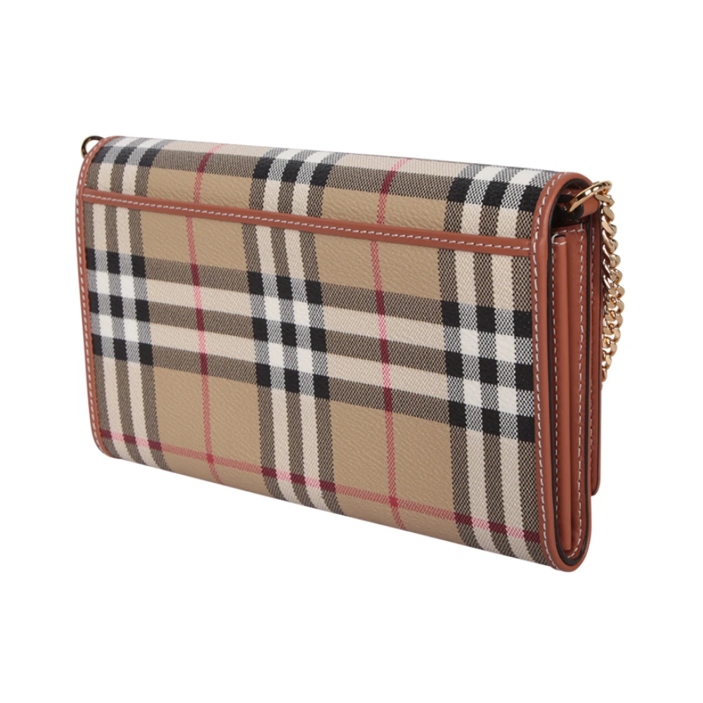 Burberry Gouden Ketting Schouderband Tas Beige Dames