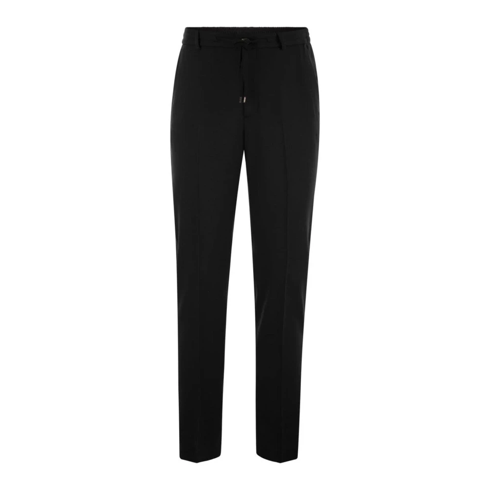 Peserico Uomo Nero Pantaloni Slim-Fit