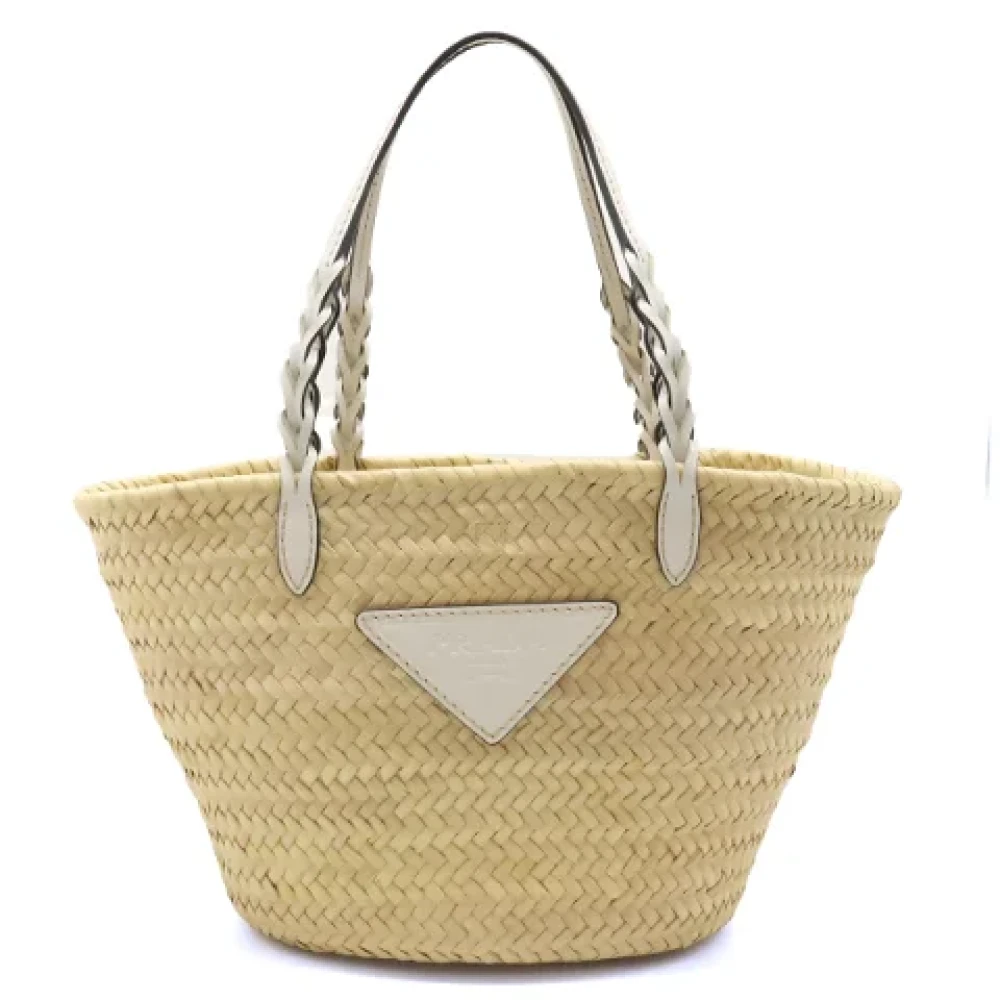 Prada Vintage Pre-owned Leather totes Beige Dames