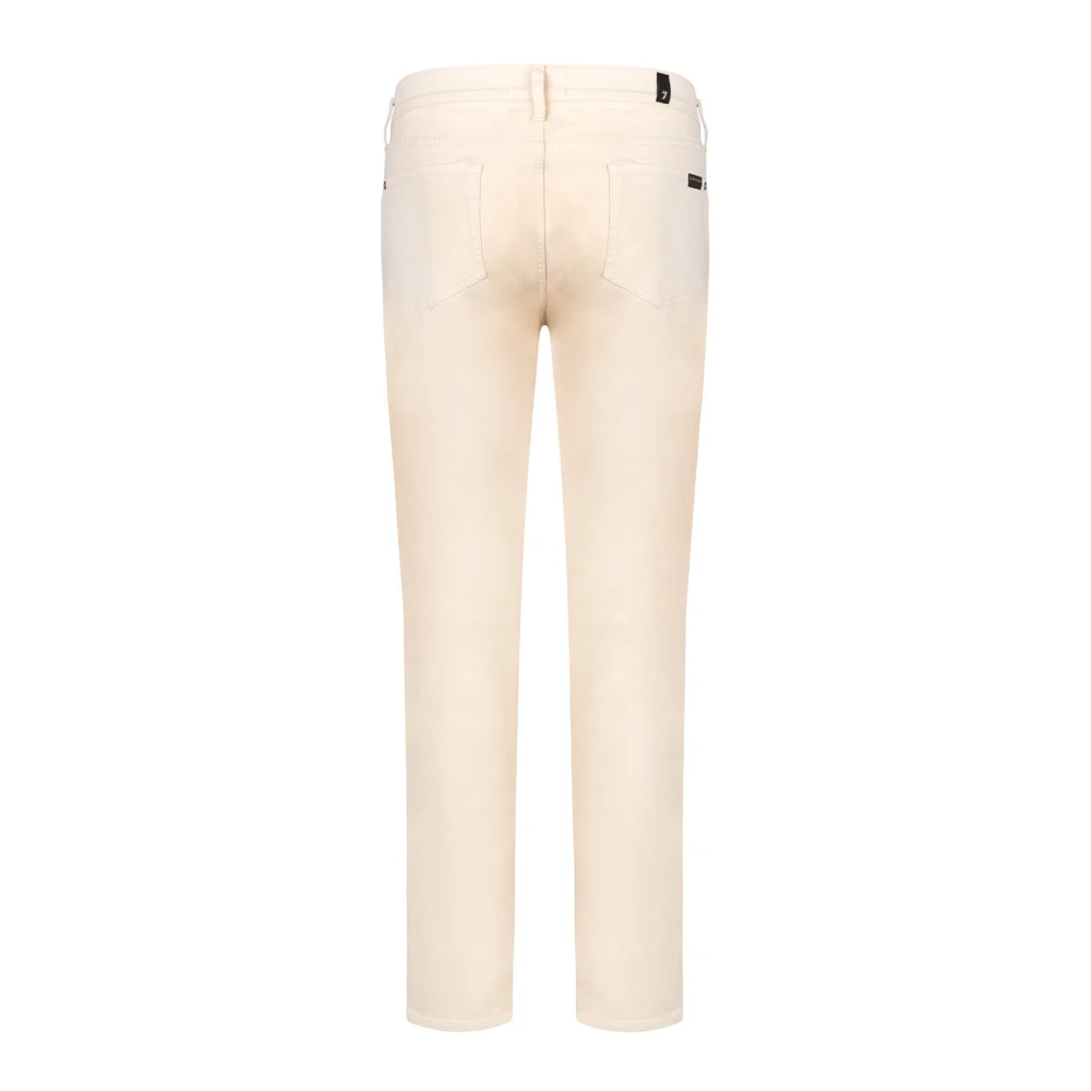 7 For All Mankind Witte Modal Katoenen Jeans Jsmxv600Sn Beige Heren