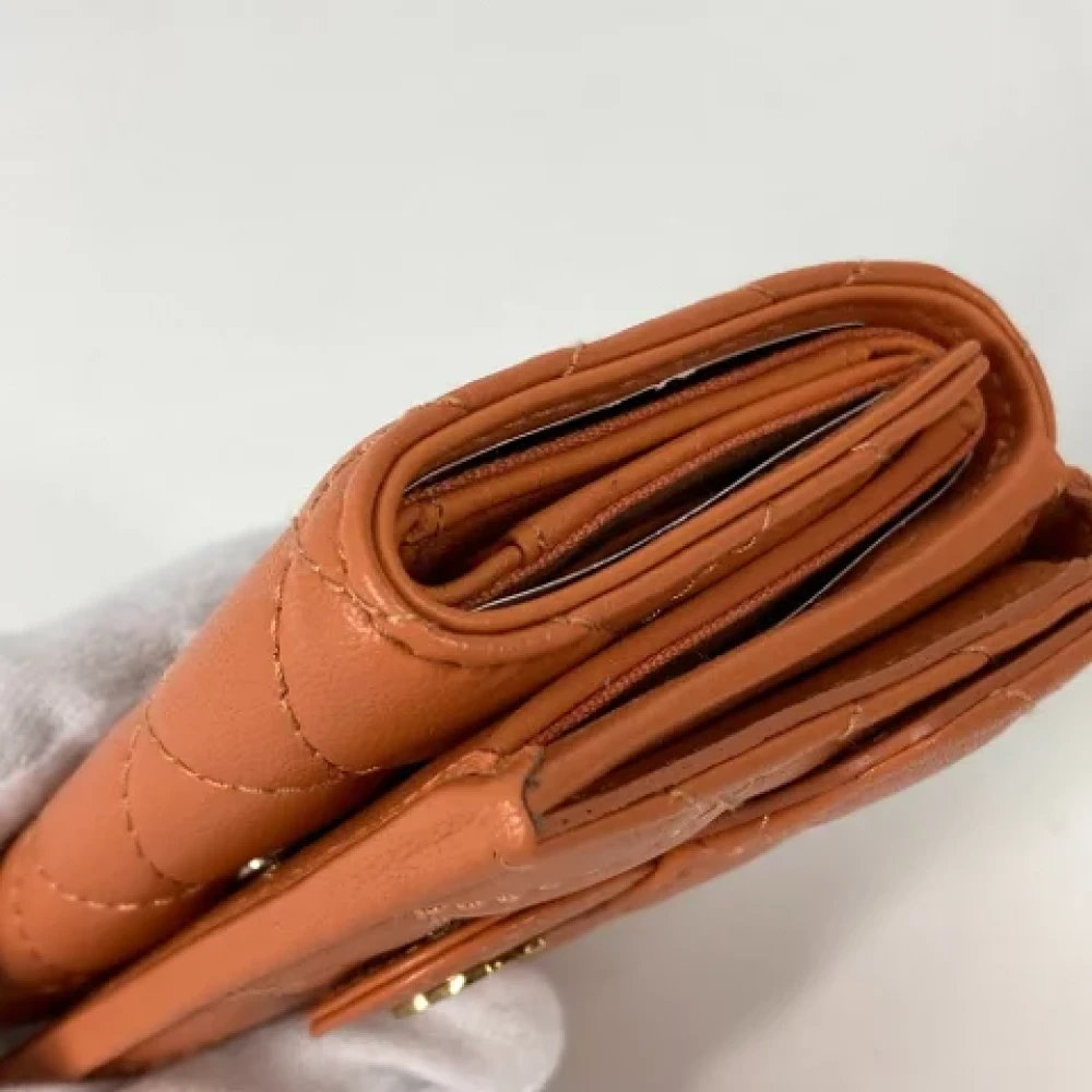 Chanel Vintage Pre-owned Leather wallets Orange Dames