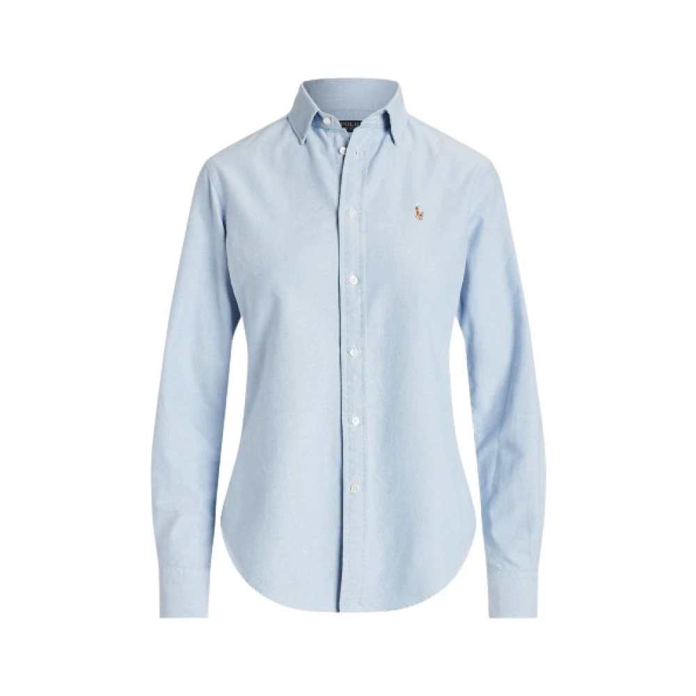 Polo Ralph Lauren Oxford Katoenen Overhemd Klassiek Logo Geborduurd Blue Dames