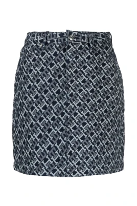 Denimkjol med monogram