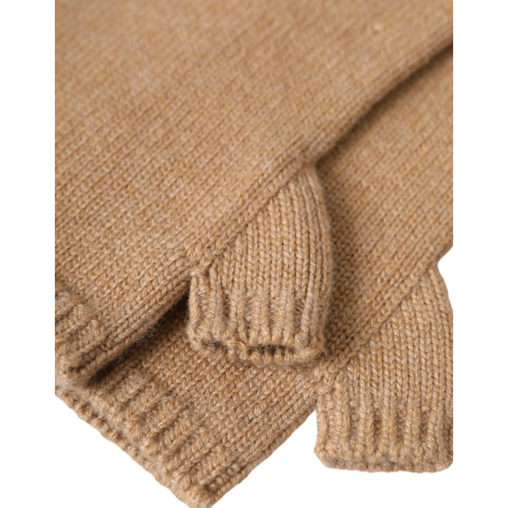 Dolce & Gabbana Bruine Cashmere Fingerloze Handschoenen Brown Dames