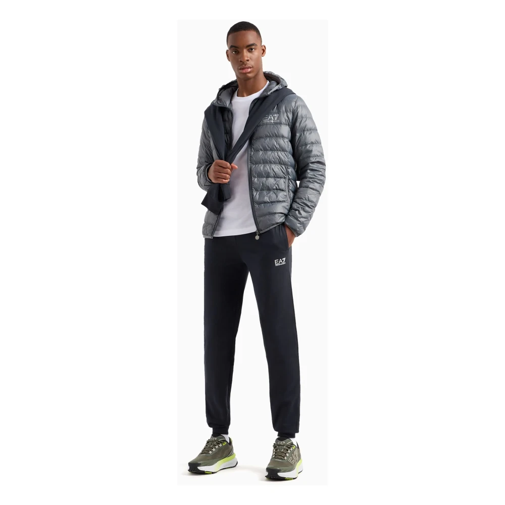 Emporio Armani EA7 Opvouwbare Core Identity Hooded Jas Gray Heren