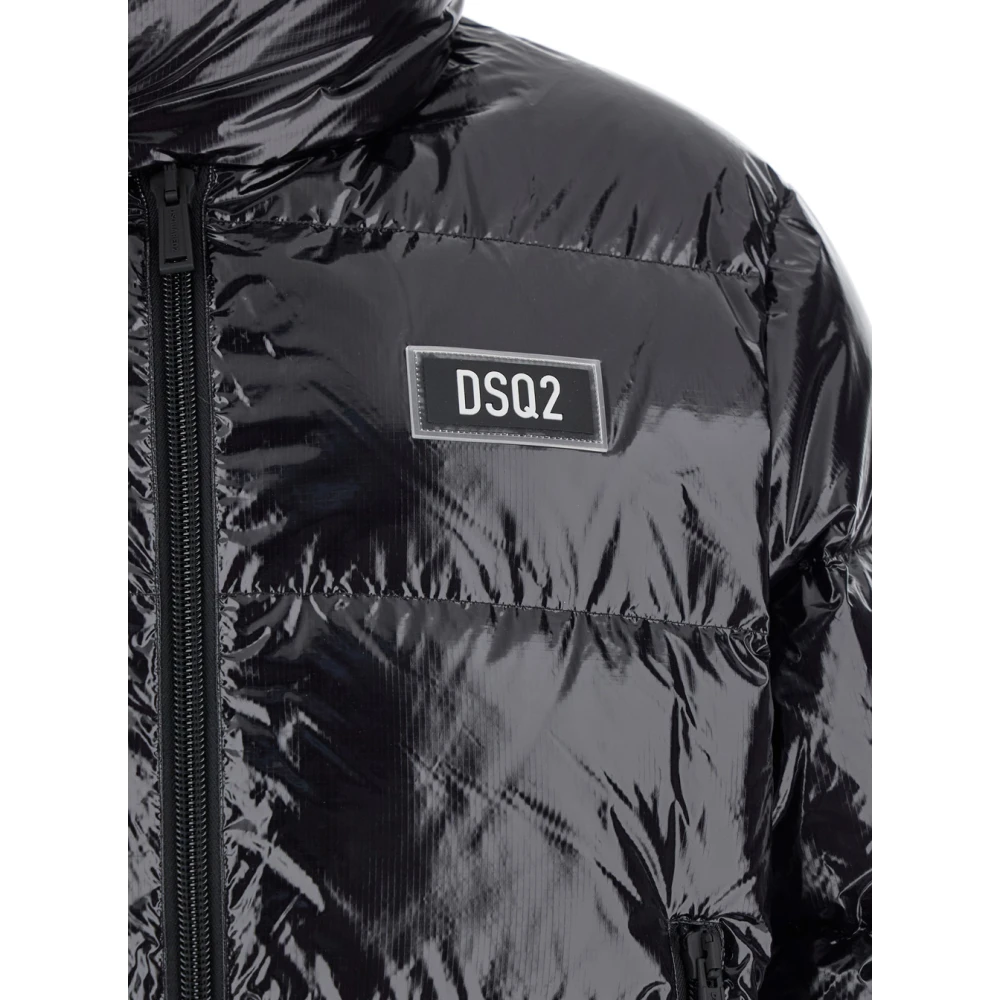 Dsquared2 Zwarte Ultra Light Down Jas Black Heren