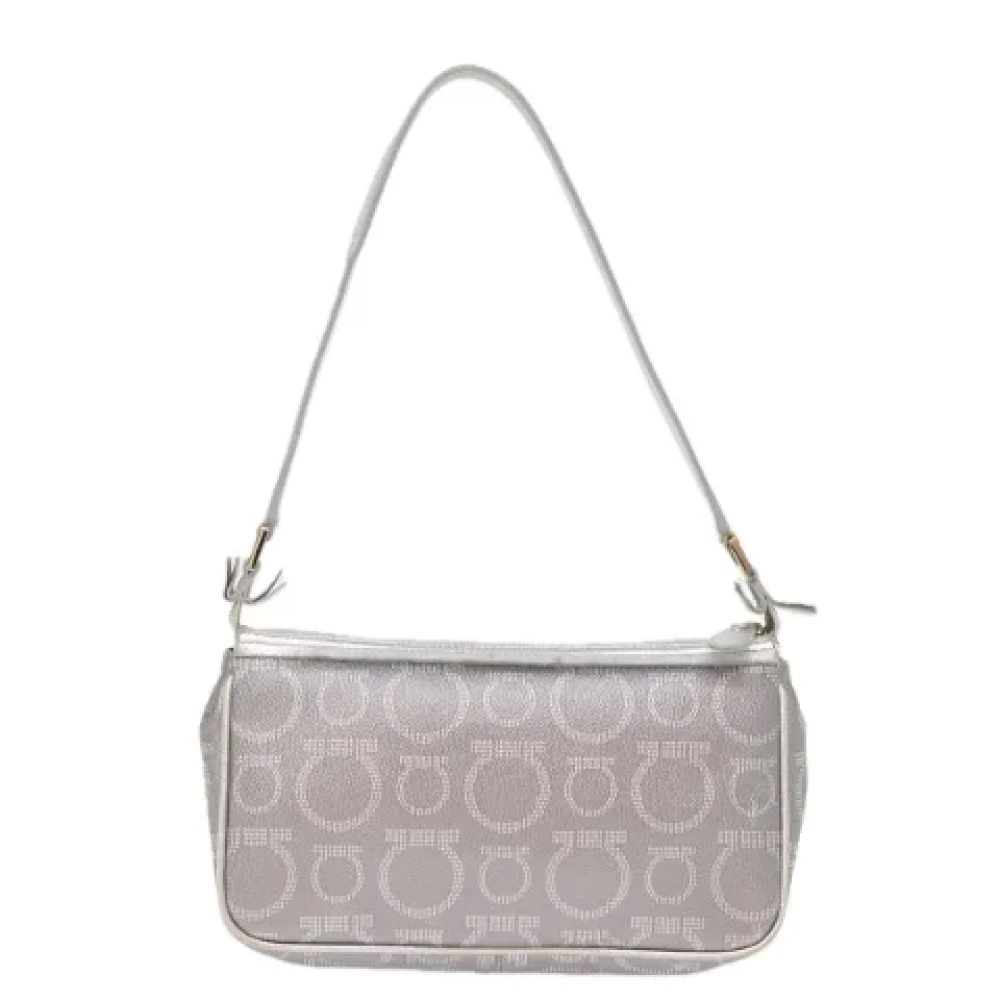 Salvatore Ferragamo Pre-owned Leather pouches Gray Dames