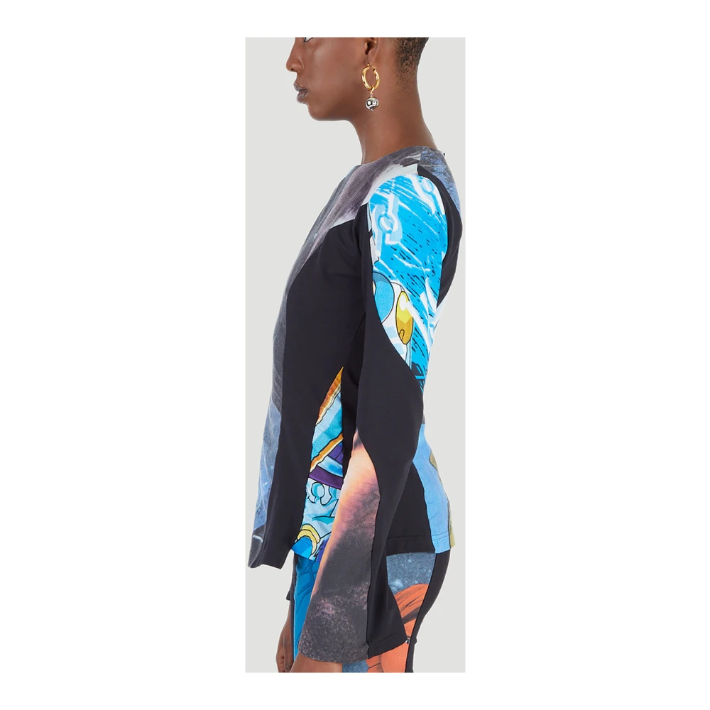 Rave Review Upcycled Space Cartoon Top Multicolor Dames