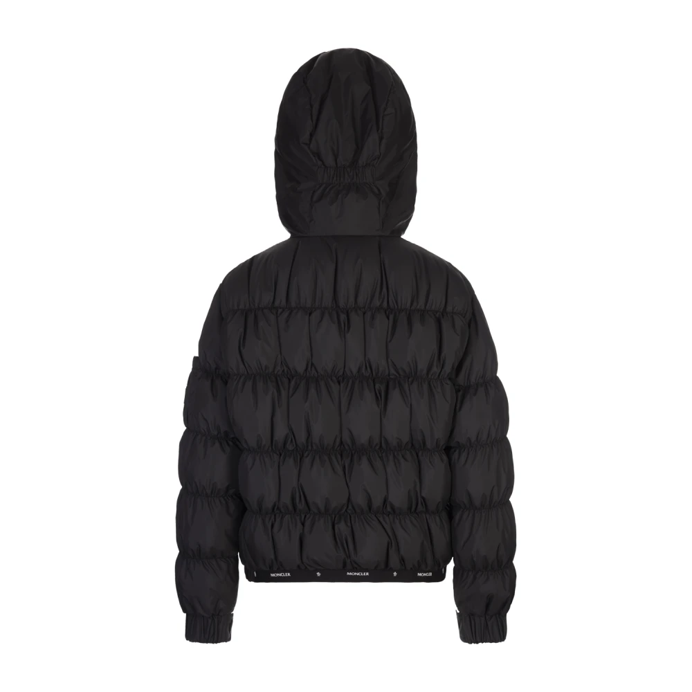 Moncler Zwarte Medonte Donsjas met Ruches Black Dames