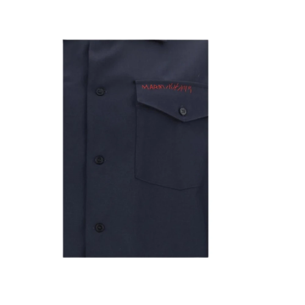 Marni Katoenen overhemd met klassieke kraag Blue Heren
