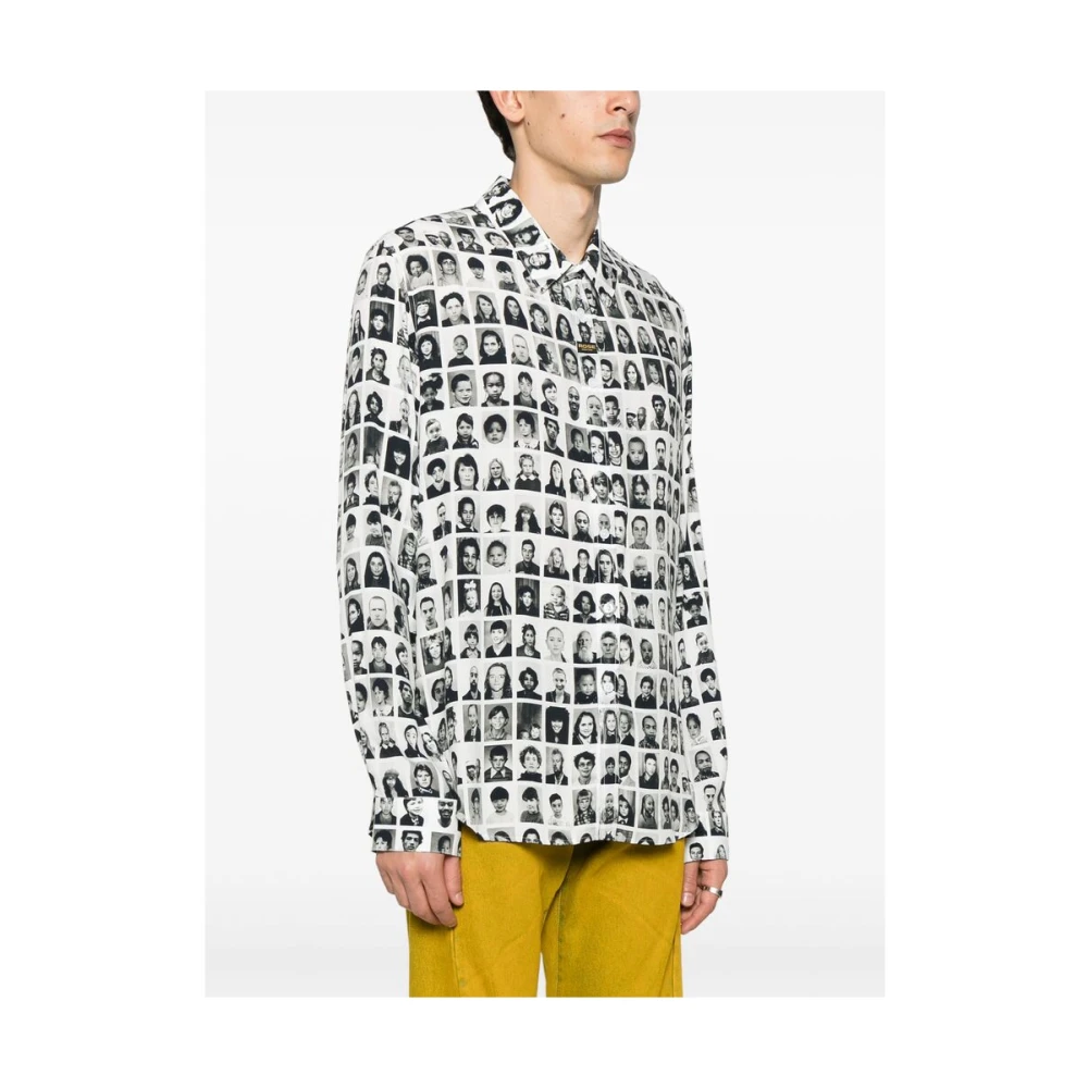 Martine Rose Witte Overhemd met Knoopsluiting en Plooidetail Black Heren