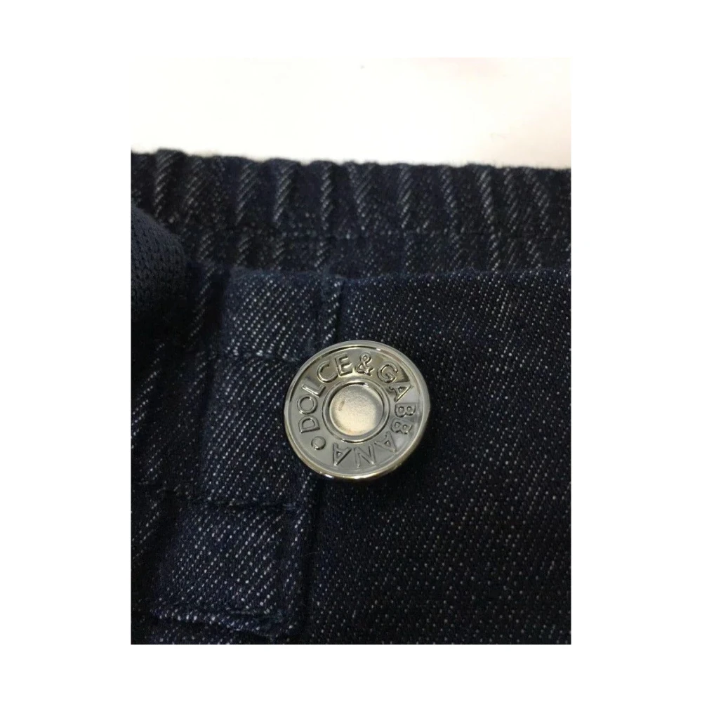 Dolce & Gabbana Stretch katoenen jeans met trekkoord taille Blue Heren