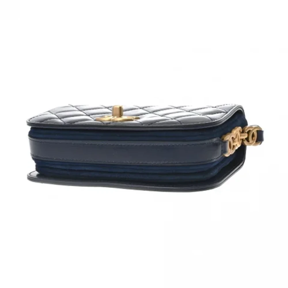 Chanel Vintage Pre-owned Leather chanel-bags Blue Dames