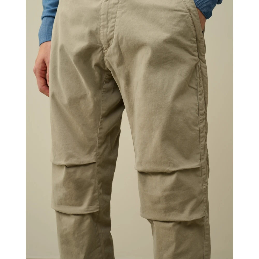 C.P. Company Vintage Khaki Stretch Sateen Ergonomische Broek Beige Heren
