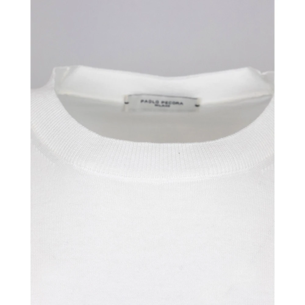 Paolo Pecora Witte Katoenen T-shirt Regular Fit White Heren