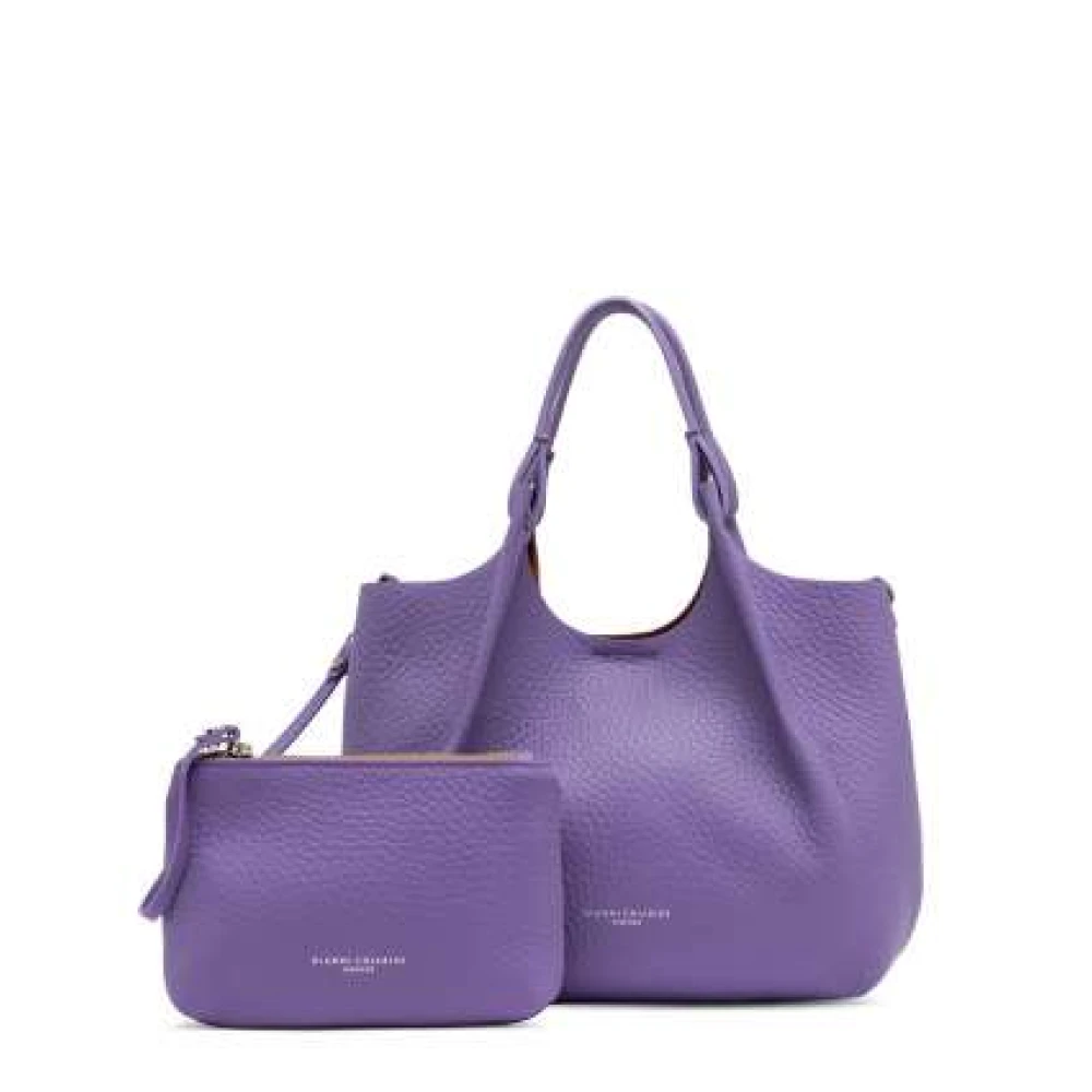 Gianni Chiarini Middelgrote tas van graanleer Purple Dames