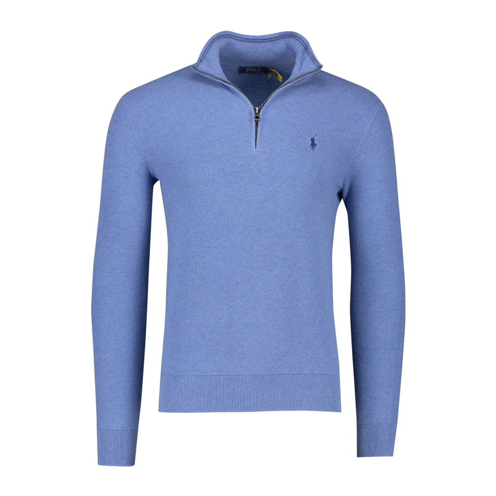 Ralph Lauren Blauwe Half Zip Sweater Blue Heren