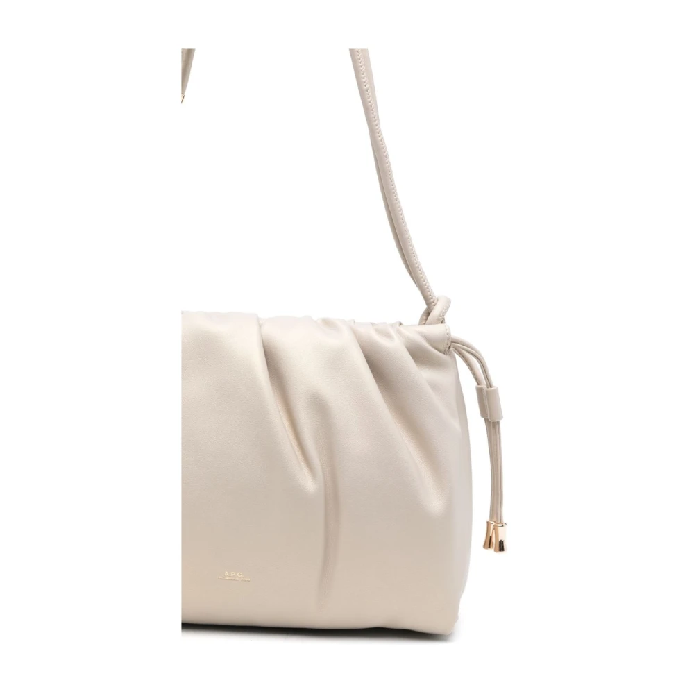 A.p.c. Witte schoudertas met trekkoordsluiting White Dames