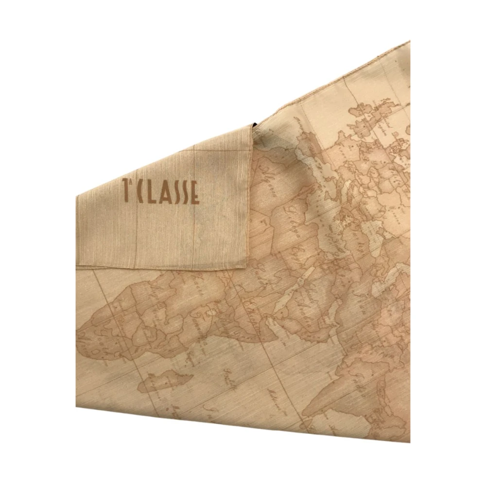 Alviero Martini 1a Classe Geo Lurex Sjaal Beige Dames