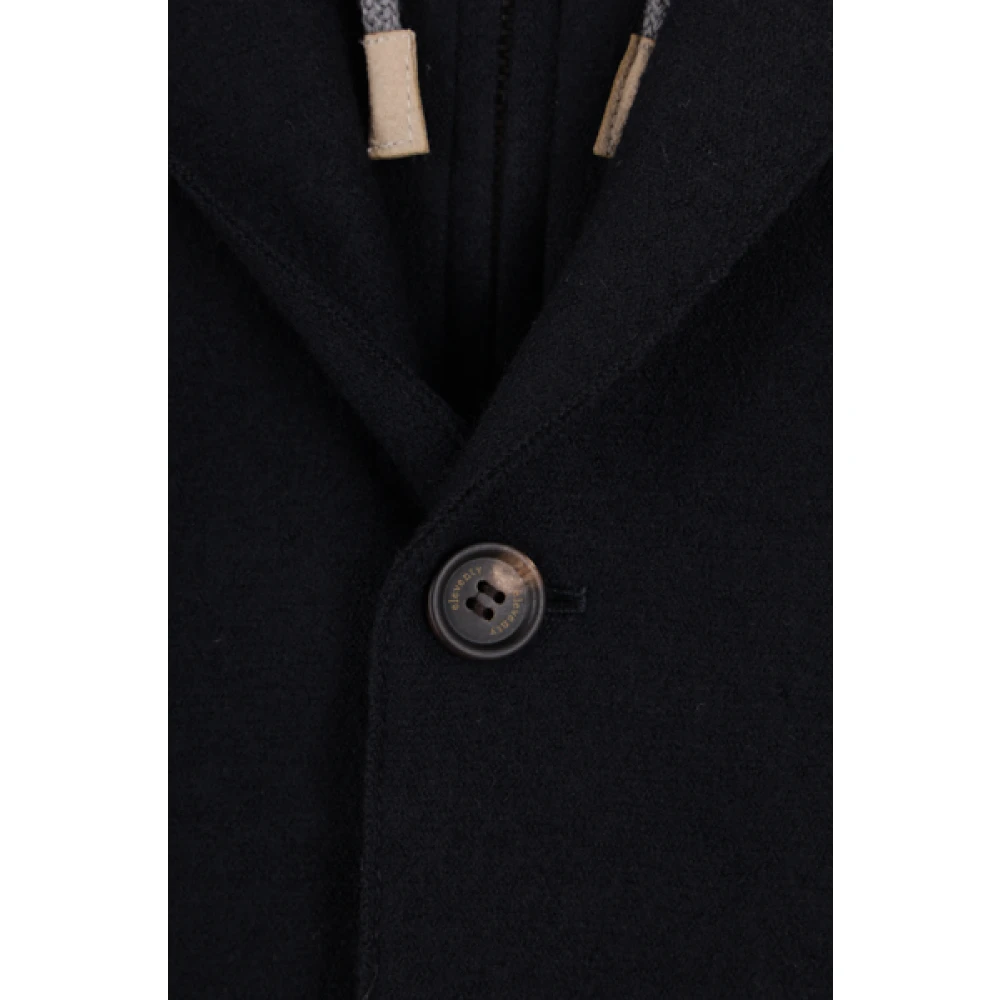 Eleventy Blauwe Wollen Jas met Afneembare Vest Blue Heren