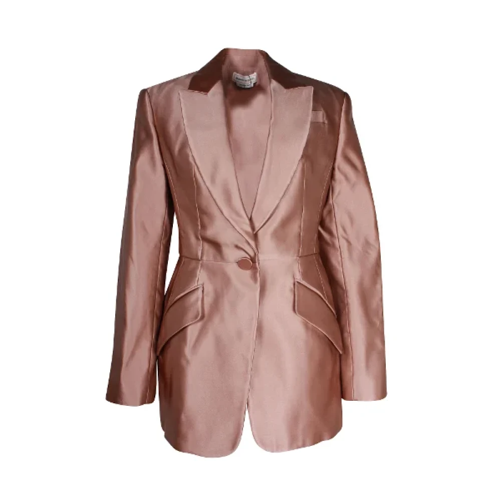 Alexander McQueen Pre-owned Silk outerwear Pink Dames