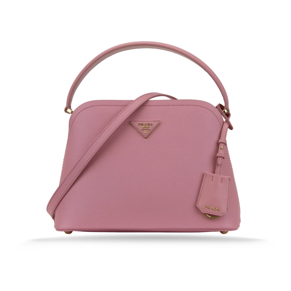 Prada Stijlvolle leren schoudertas voor dames Pink Dames