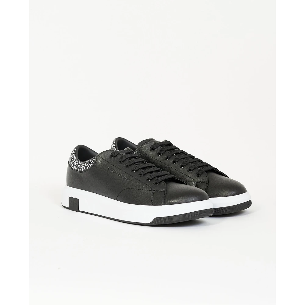 Armani Exchange Zwarte Lage Sneakers Black Heren