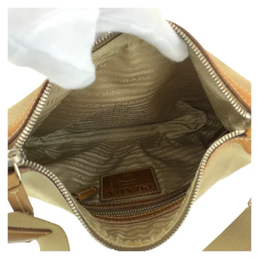 Prada Vintage Pre-owned Canvas prada-bags Beige Dames