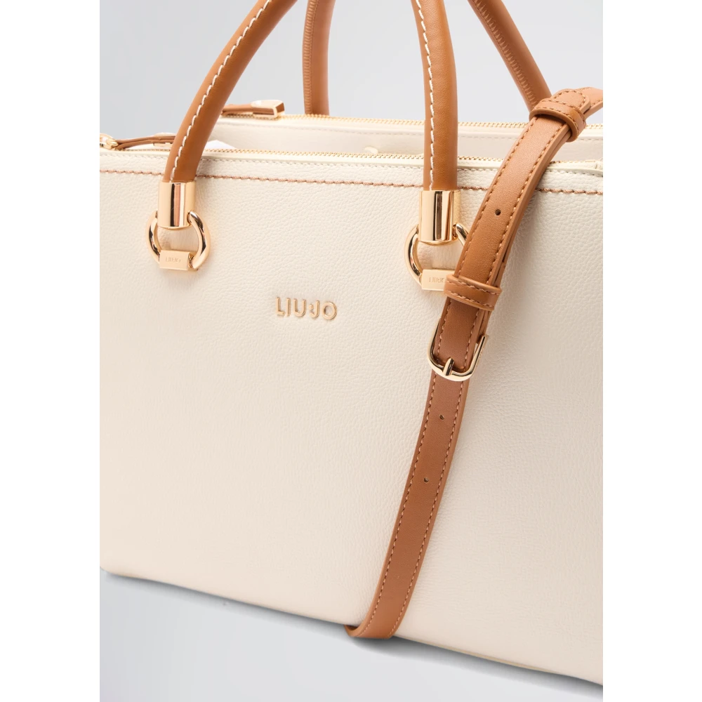 Liu Jo Handtas met drumprint en contrasterend logo Beige Dames