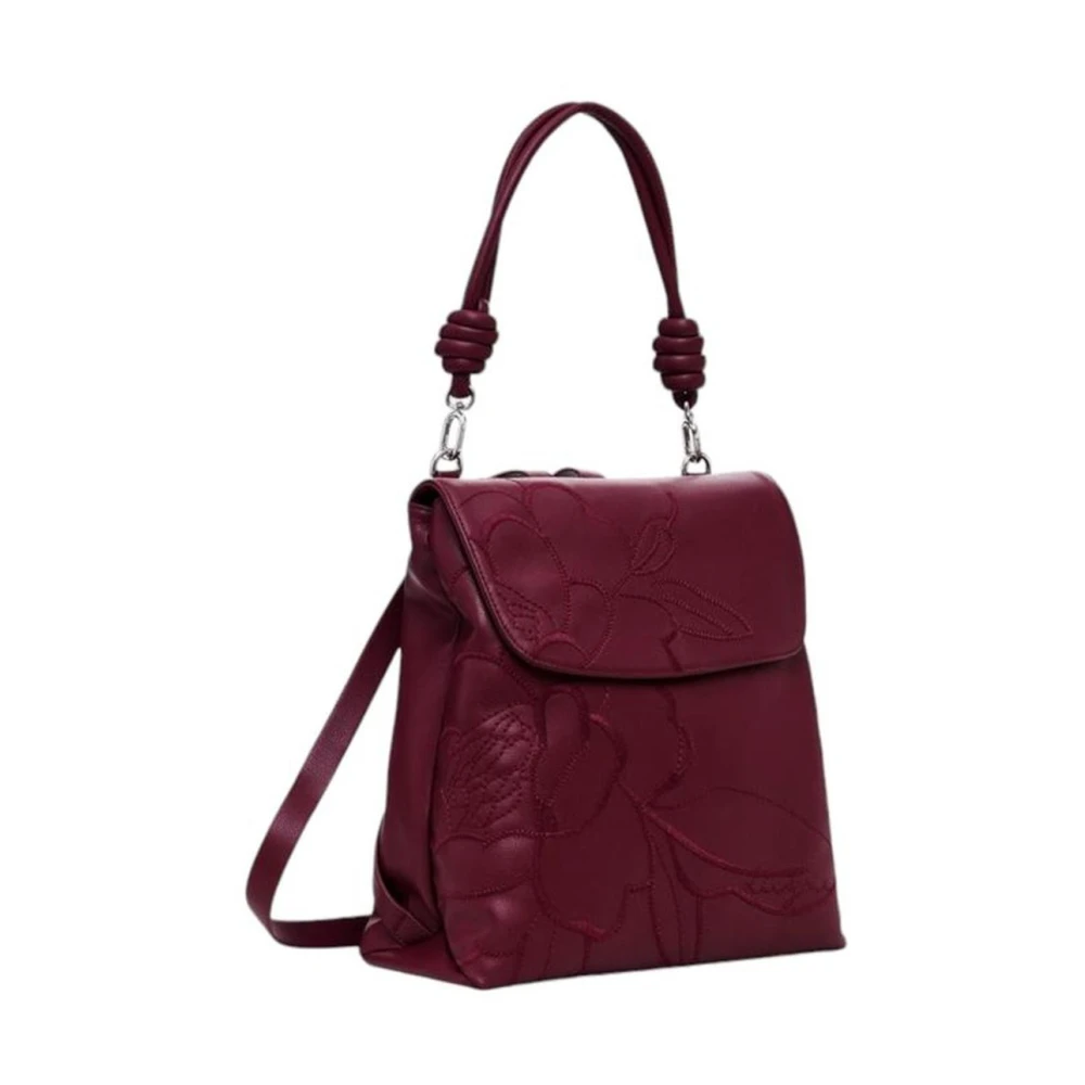 Desigual Stijlvolle Bordeaux Polyethyleen Rugzak Red Dames