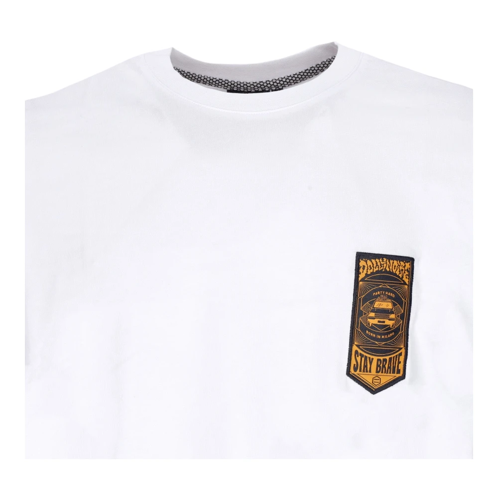 Dolly Noire Witte Heren Tee met Geborduurde Logo's White Heren