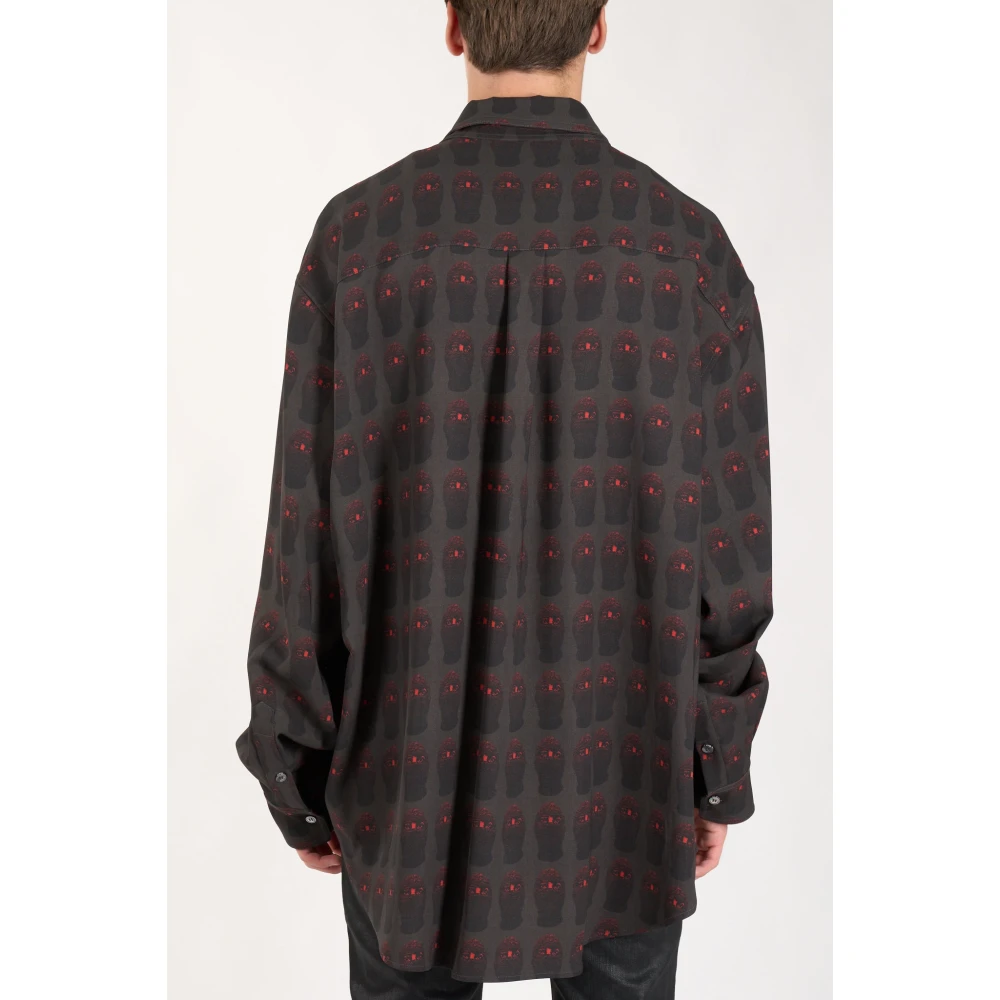 IH NOM UH NIT Rode Maskers Shirt All Over Print Brown Heren