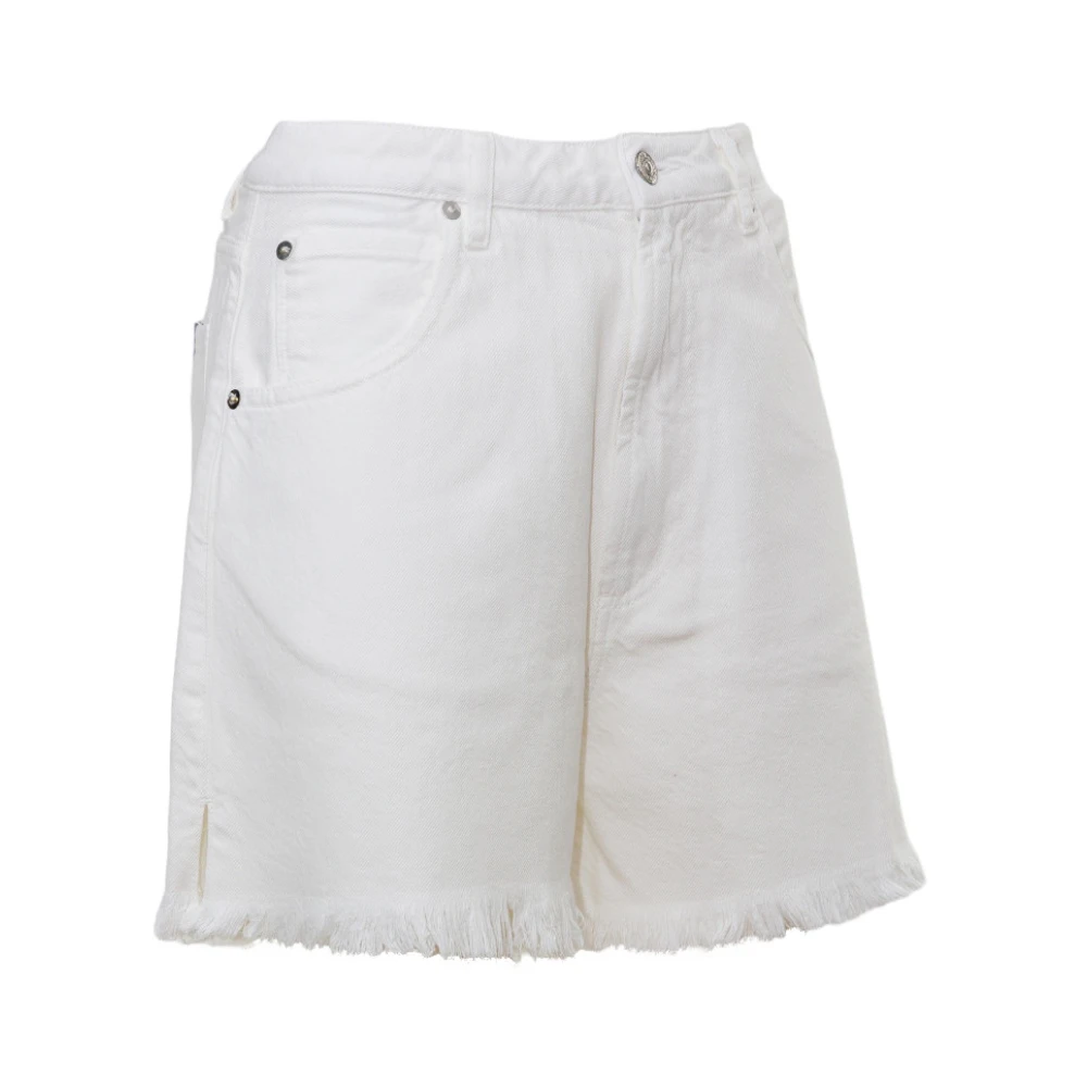 Roy Roger's Hoge Taille Denim Vriendin Shorts White Dames