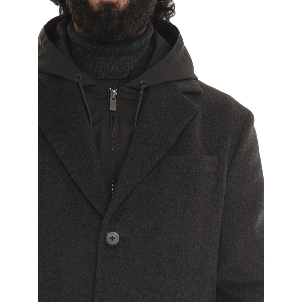 Paoloni Hooded Jas met Afneembare Binnenkraag Black Heren