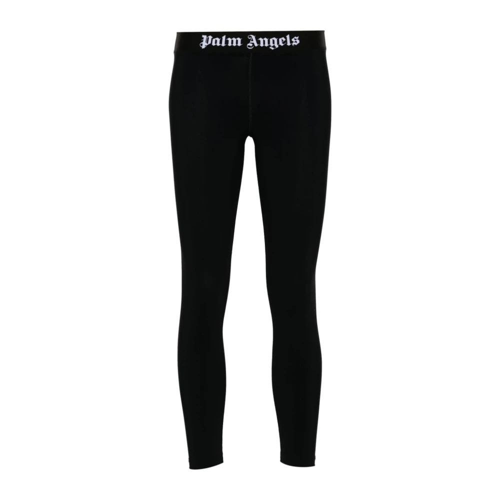 Palm Angels Zwarte Super-Skinny Broek met QR-code Black Dames